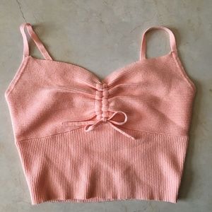 NWOT KENDALL & KYLIE Peach Ribbed Sweater Tank